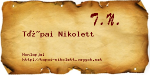 Tápai Nikolett névjegykártya