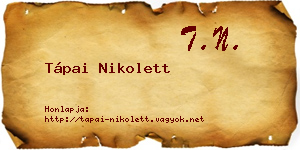 Tápai Nikolett névjegykártya